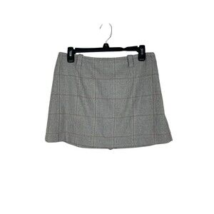 Abercrombie & Fitch Gray Plaid Mini Skirt Skort Womens M Stretch NWT